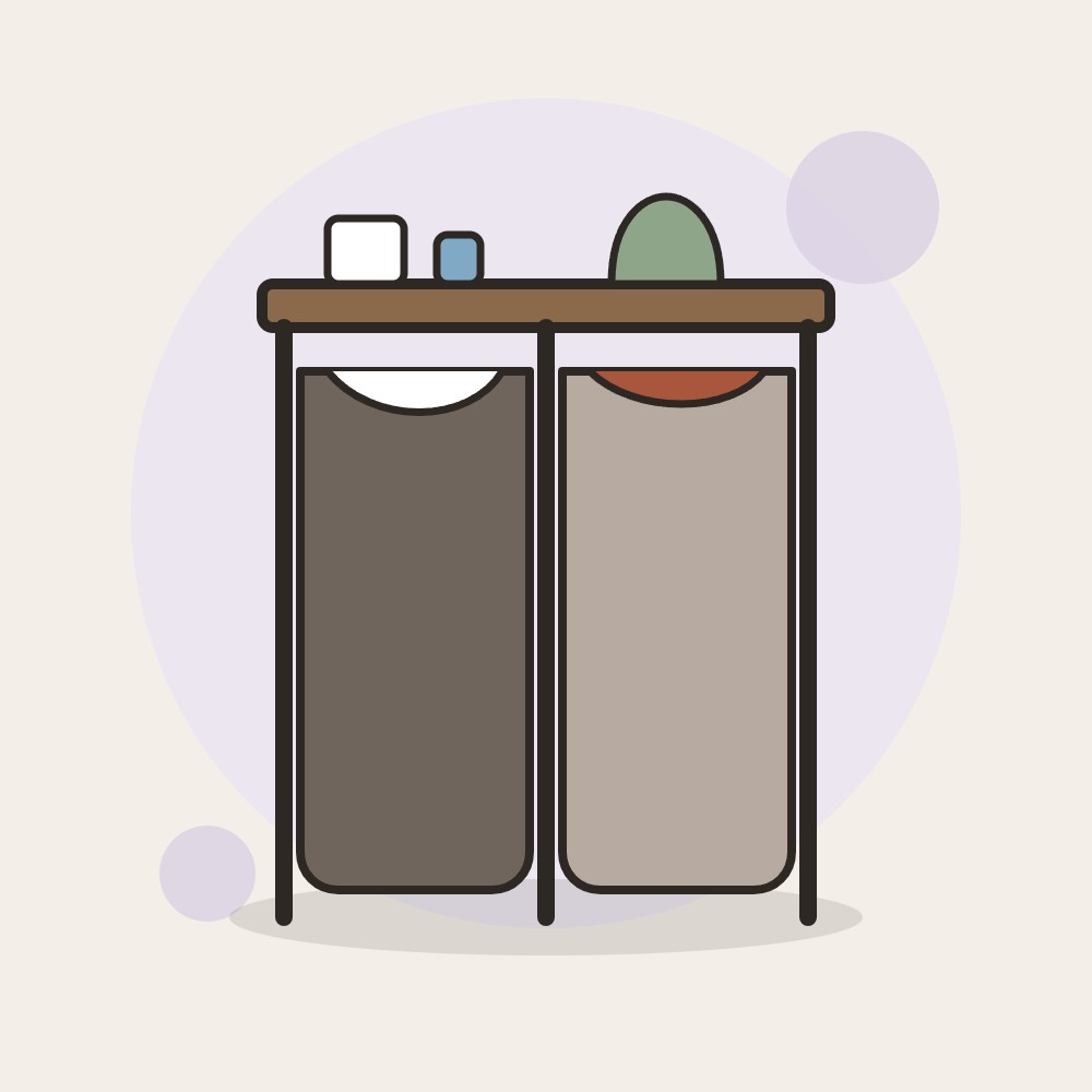 Ilustración: Cesto de ropa sucia VASAGLE con estante (92 L)