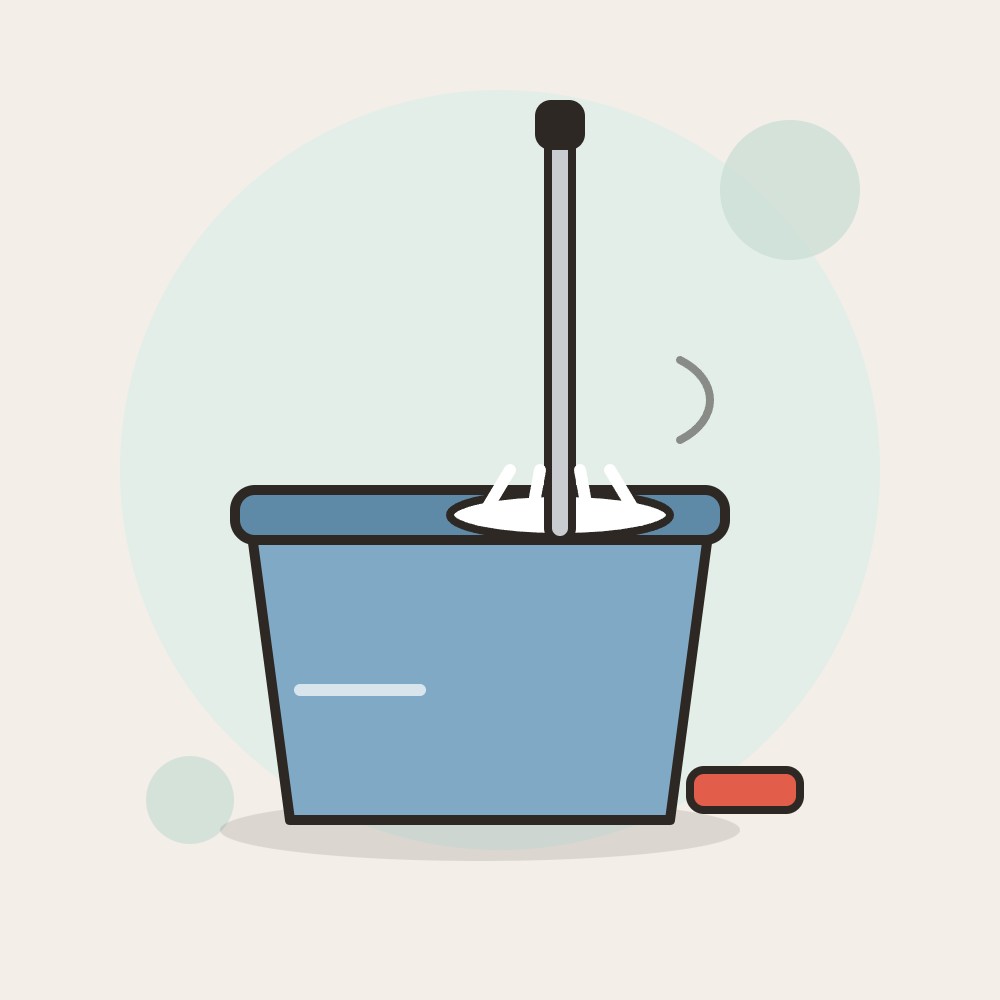 Illustration of the O-Cedar EasyWring Spin Mop & Bucket