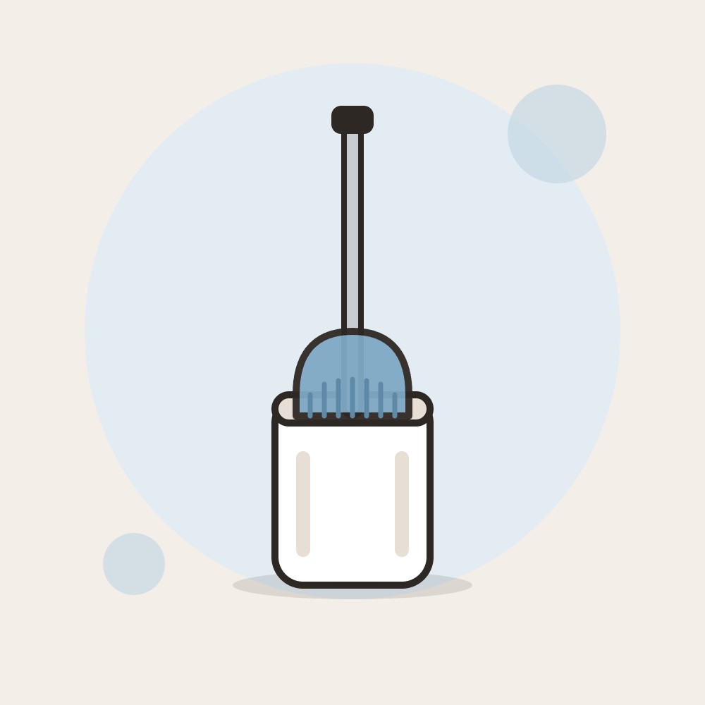 Illustration of the Silicone Toilet Brush with Holder